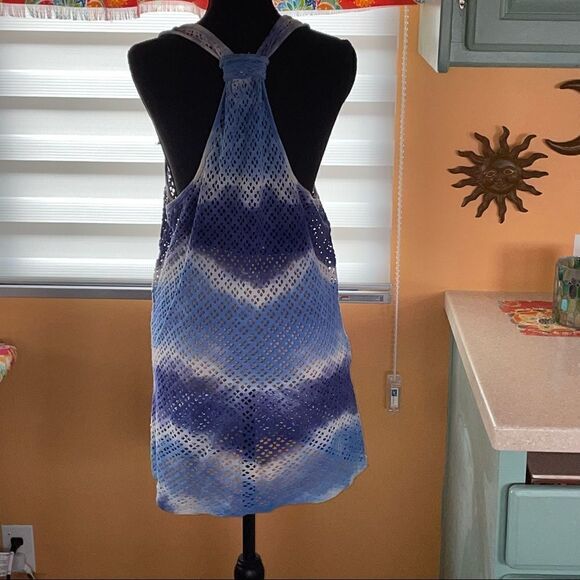 BEACH Cabana net style blues tie dye racer back size M - Picture 4 of 11